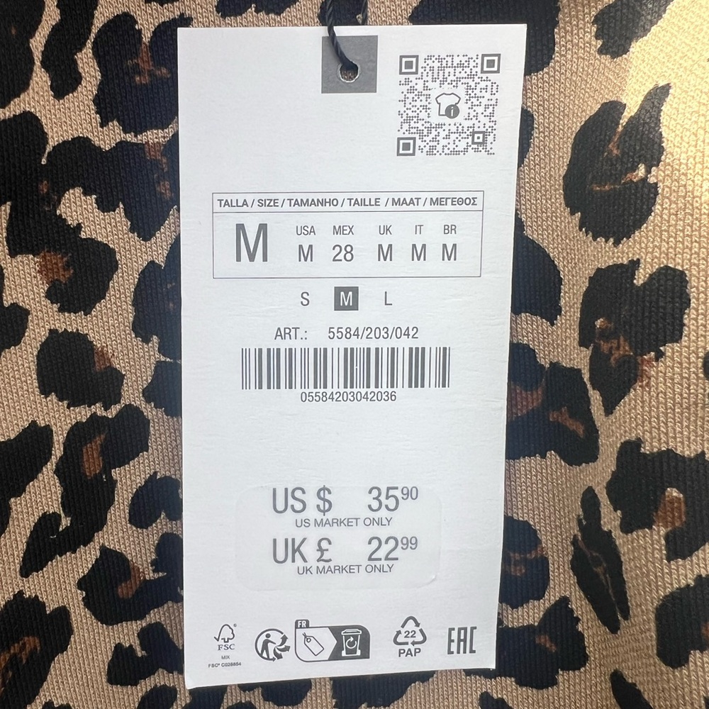 NWT ZARA Animal Print Stretch Knit Skirt - Picture 4 of 4